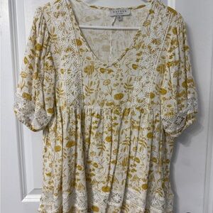 Hayden Women's Cream and Yellow Floral Blouse